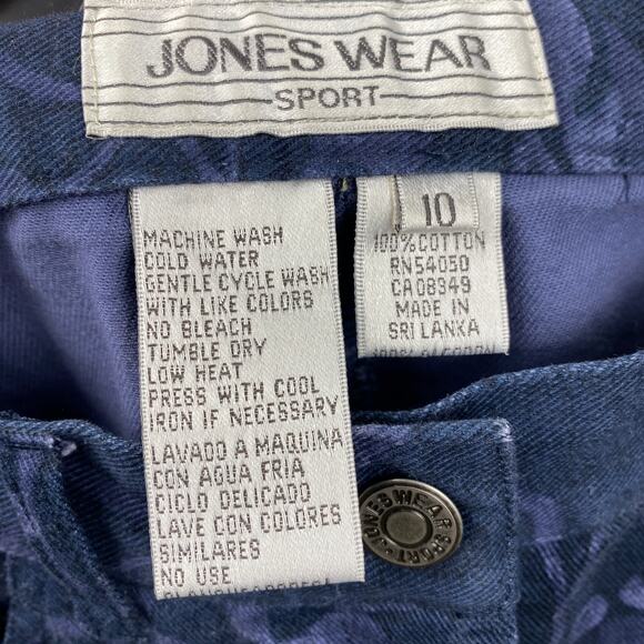 Vintage Jones Wear Sport Floral Denim Midi Skirt with Floral Painted Pattern 10 - Picture 3 of 8